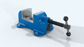 An front view image of the machine vise.