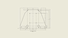 diagram of flat pattern for motor support, sheet view.