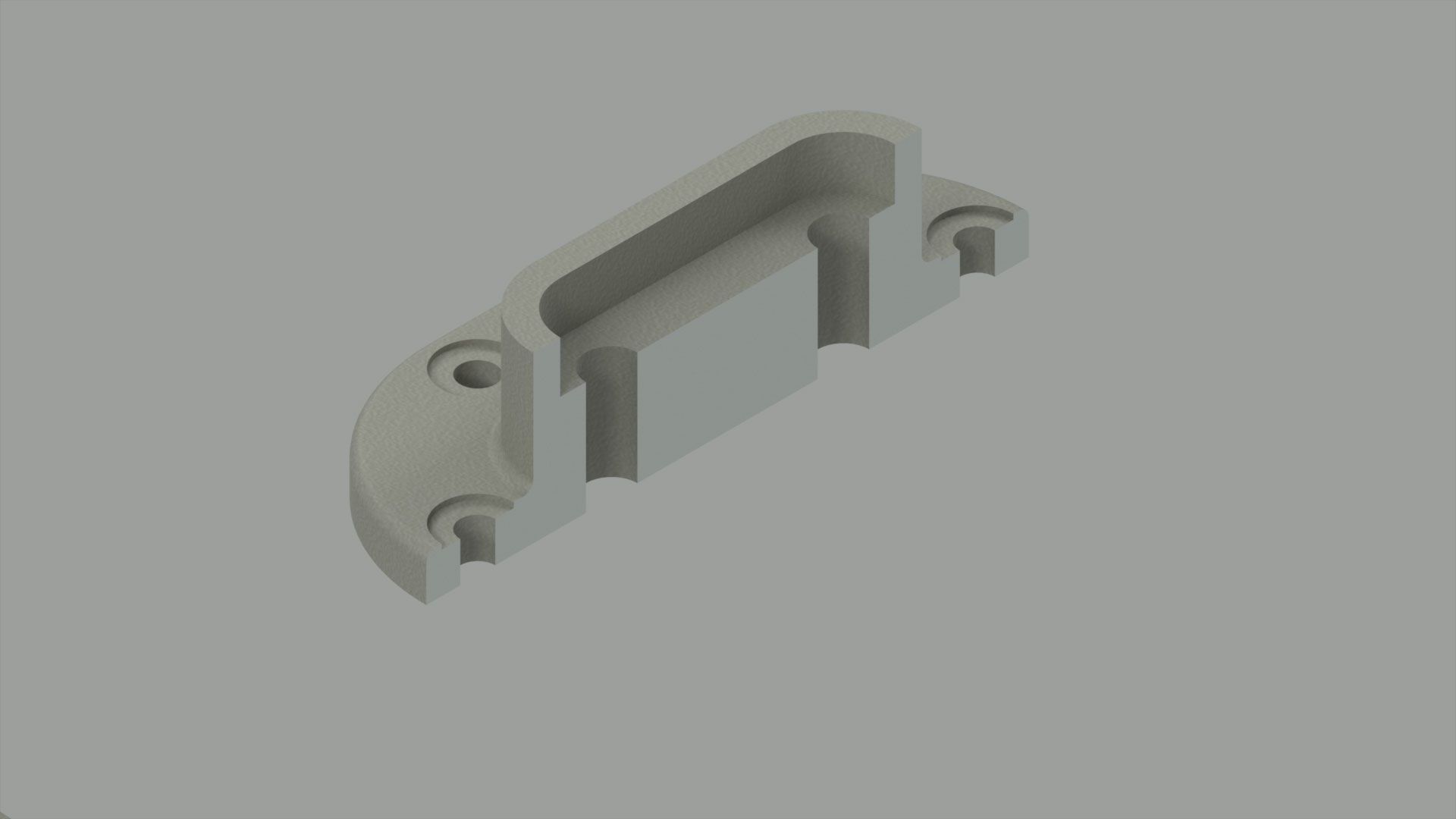 3D render, section view of shaft base.