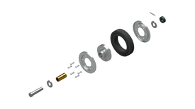 3D rendered image of Exploded View of the Wheel Assembly