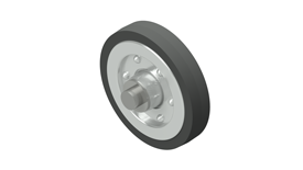 3D rendered image of AutoCAD Wheel Assembly Isometric View.