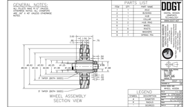 Detail Page of Wheel Assembly Project; Includes dimensions.