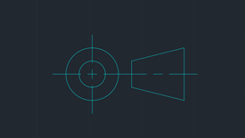 3rd Angle Projection Symbol used in AutoCAD templates.