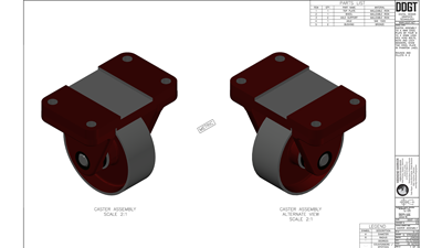 Cover page of caster assembly.