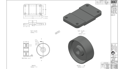 Detail page of caster assembly.