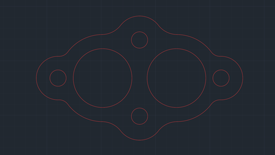Carburetor Gasket assignment teaching symmetry functions of AutoCAD.