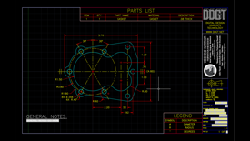 Gasket Woirking Drawing; The first working drawing assignment completed.