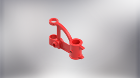 3D isometric rendering of drill press bracket.