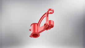 3D isometric rendering alternate view of drill press bracket.