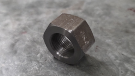 Finished nut project using hex stock.