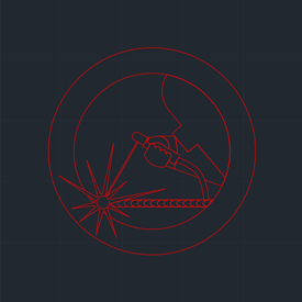 2D Wireframe AutoCAD logo image.