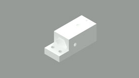 AutoCAD isometric view of a casing part.