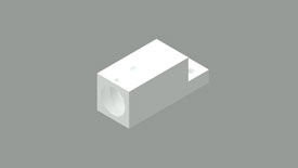Second AutoCAD isometric view of a casing part.