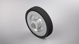 Another 3D Inventor view of the wheel assembly.