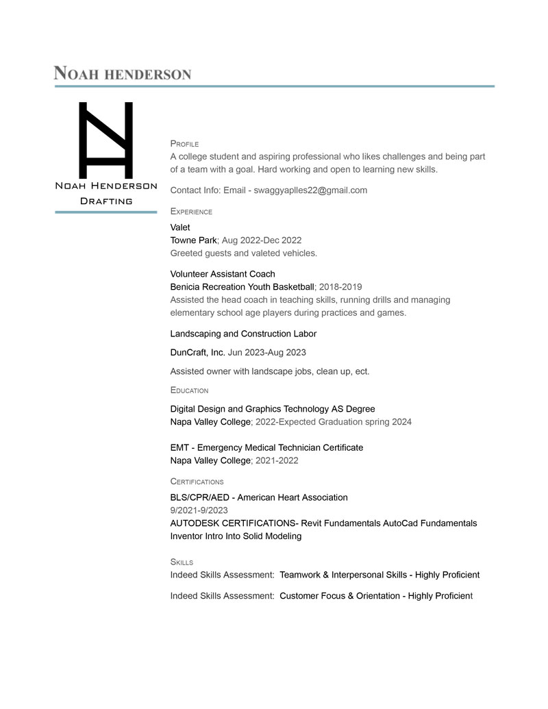 Image of resume