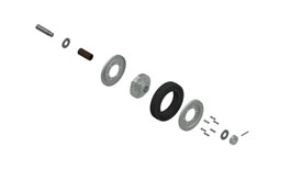 AutoCAD 11-55 Exploded Wheel Assembly ISO from Above