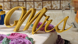 'Mrs' Cake Topper in Cake