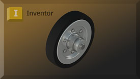 An image of the wheel assembly. Modelled and rendered in Inventor.