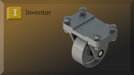 An image of the caster as assembled. Model and rendering done in Inventor.
