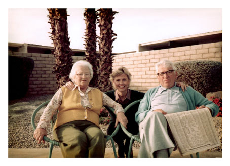 An image of family members that was restored using Photoshop.