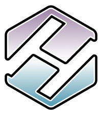 Gradient logo against white background.